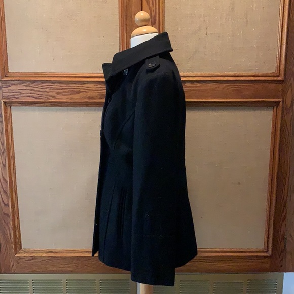 Michael Kors Heavy Wool Double breasted pea coat jacket, Black - Picture 4 of 8